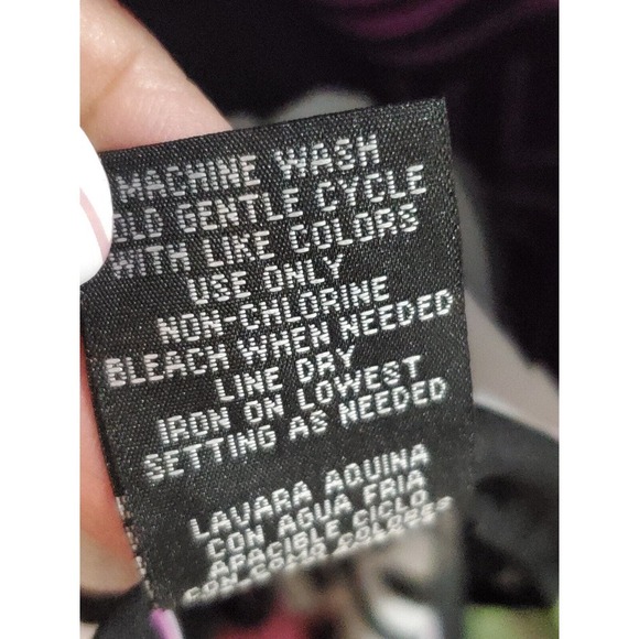 Nicole Miller Women's Black & Pink Pleated Square Neck 3/4 Sleeve Top Blouse 6 - Picture 9 of 15